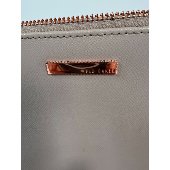 Ted Baker Women's Gray Crossbody Bag W/ Rose Gold Chain & Animal Print Lining - Picture 5 of 16